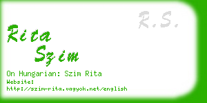 rita szim business card
